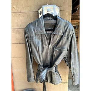 Tannery West Leather jacket with belt size XL